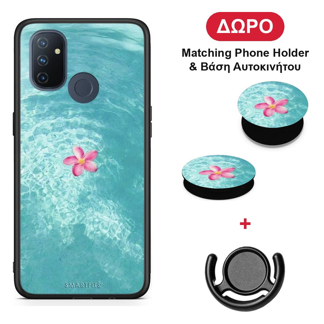 Water Flower - OnePlus Nord N100 θήκη + Δώρο Phone Holder & Βάση Αυτοκινήτου