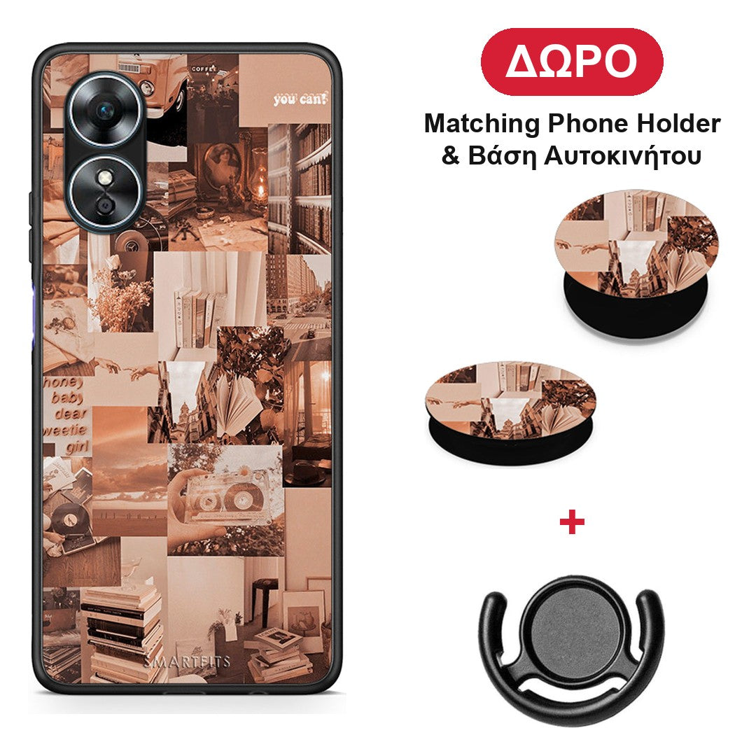 Collage You Can - Oppo A17 θήκη + Δώρο Phone Holder & Βάση Αυτοκινήτου