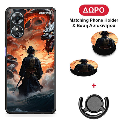Dragons Fight - Oppo A17 θήκη + Δώρο Phone Holder & Βάση Αυτοκινήτου
