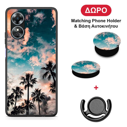 Summer Sky - Oppo A17 θήκη + Δώρο Phone Holder & Βάση Αυτοκινήτου