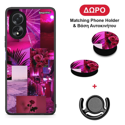 Collage Red Roses - Oppo A38 θήκη + Δώρο Phone Holder & Βάση Αυτοκινήτου