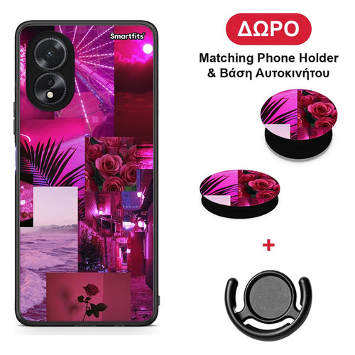 Collage Red Roses - Oppo A38 θήκη + Δώρο Phone Holder & Βάση Αυτοκινήτου