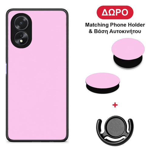 Cotton Candy Pink - Oppo A38 θήκη + Δώρο Phone Holder & Βάση Αυτοκινήτου