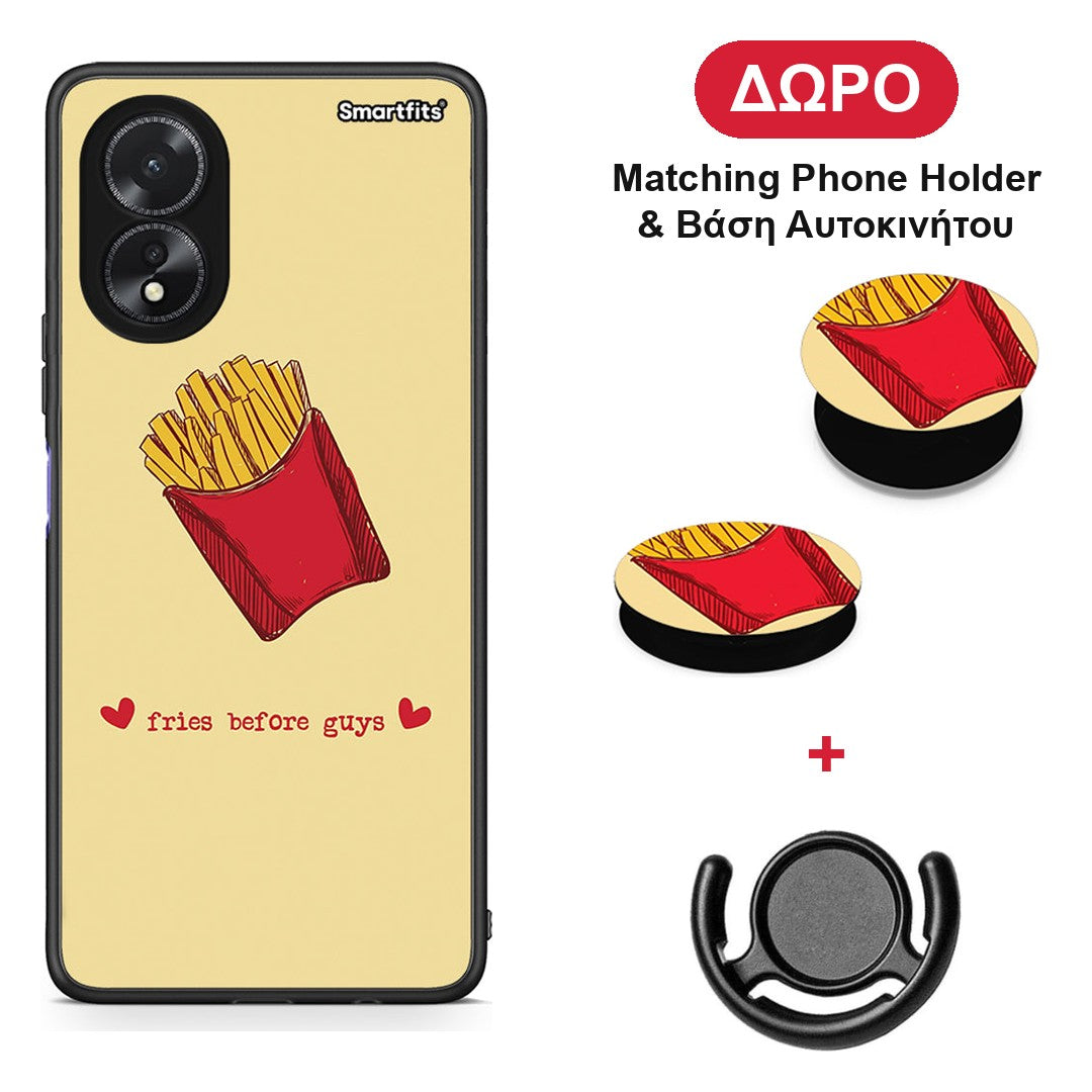 Fries Before Guys - Oppo A38 θήκη + Δώρο Phone Holder & Βάση Αυτοκινήτου