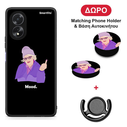 Grandma Mood Black - Oppo A38 θήκη + Δώρο Phone Holder & Βάση Αυτοκινήτου