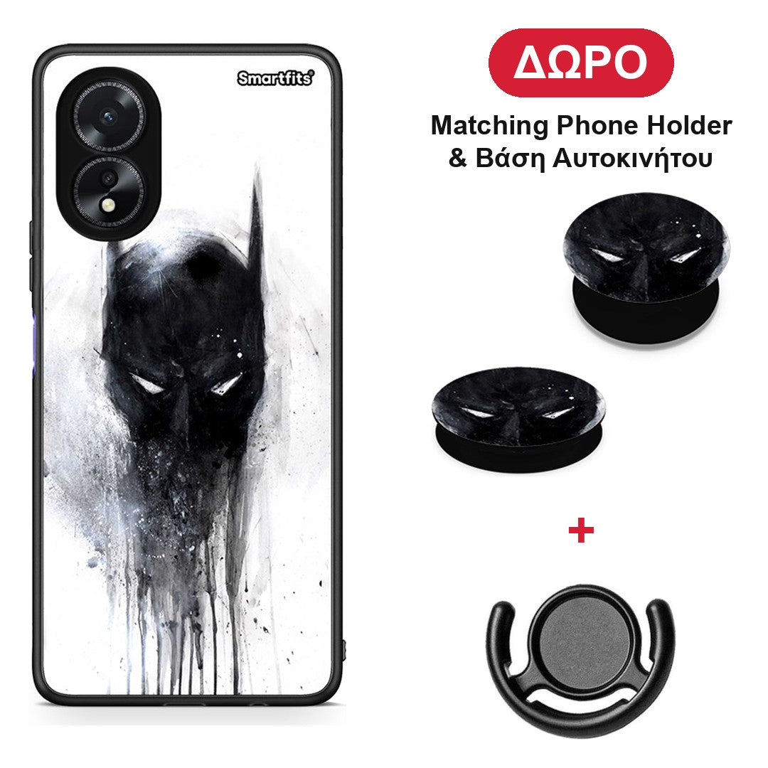 Hero Paint Bat - Oppo A38 θήκη + Δώρο Phone Holder & Βάση Αυτοκινήτου