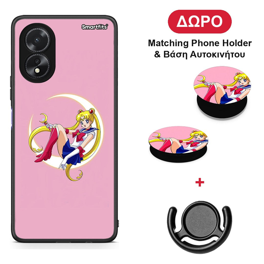 Moon Girl - Oppo A38 θήκη + Δώρο Phone Holder & Βάση Αυτοκινήτου