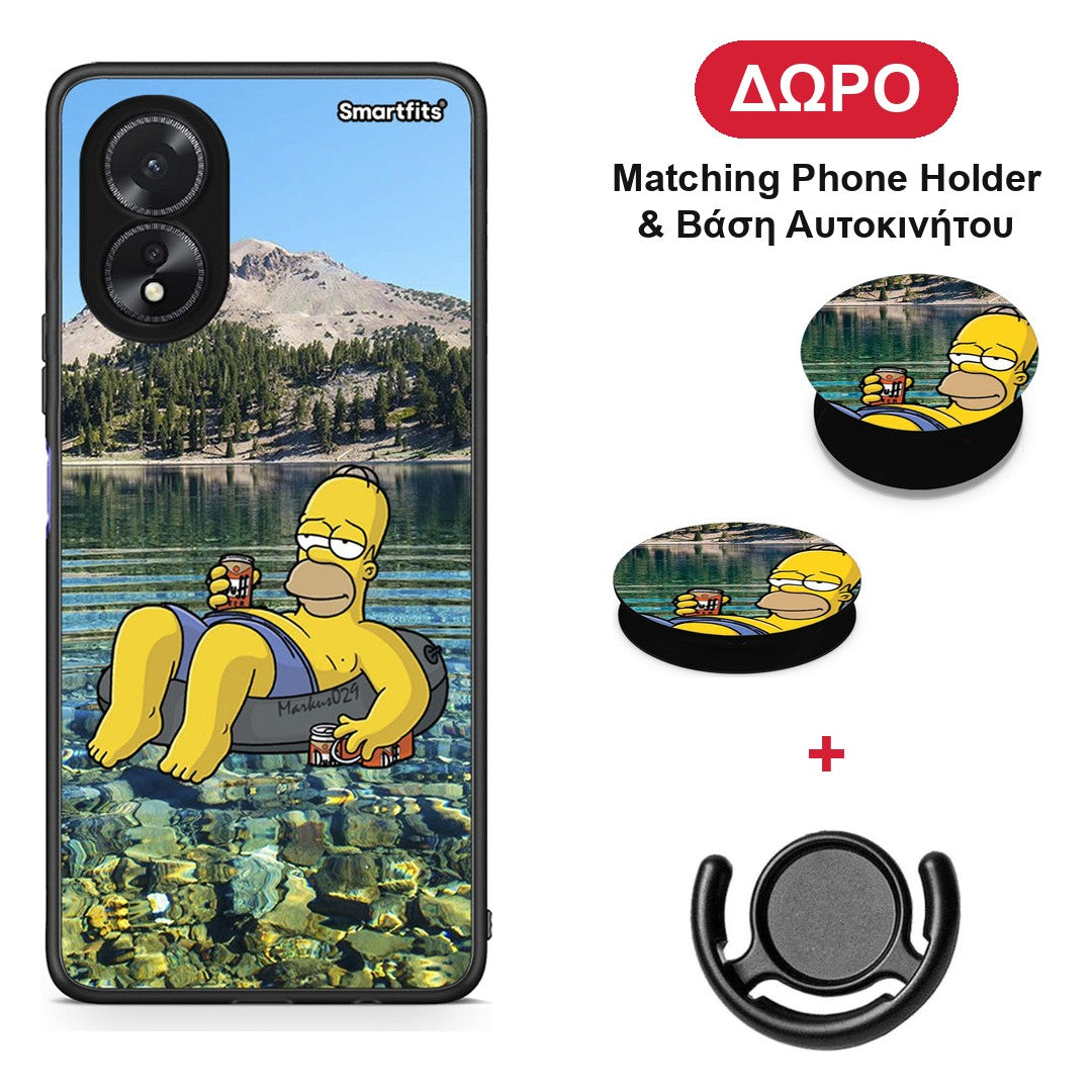 Summer Happiness - Oppo A38 θήκη + Δώρο Phone Holder & Βάση Αυτοκινήτου