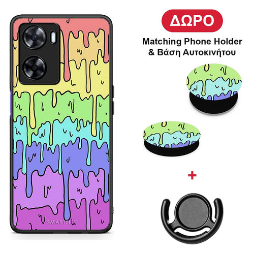 Melting Rainbow - Oppo A57s / A77s / A77 θήκη + Δώρο Phone Holder & Βάση Αυτοκινήτου