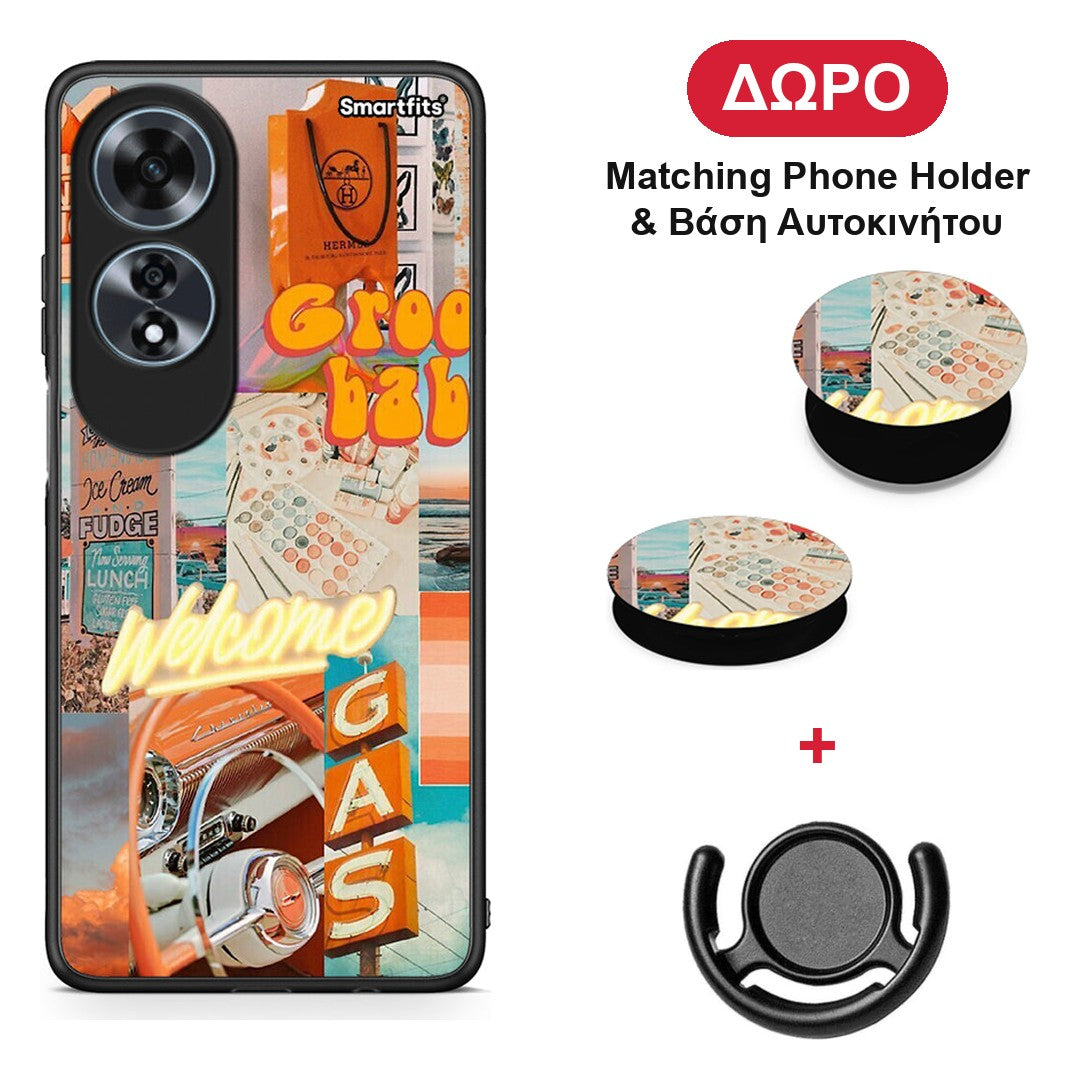Groovy Babe - Oppo A60 4G θήκη + Δώρο Phone Holder & Βάση Αυτοκινήτου