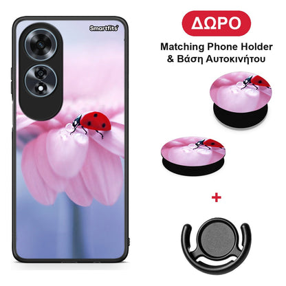 Ladybug Flower - Oppo A60 4G θήκη + Δώρο Phone Holder & Βάση Αυτοκινήτου