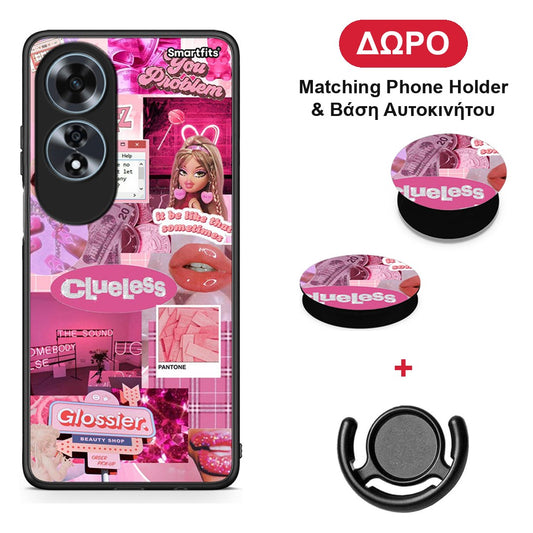 Pink Love - Oppo A60 4G θήκη + Δώρο Phone Holder & Βάση Αυτοκινήτου