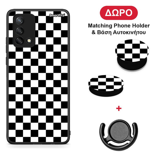 Geometric Squares - Oppo A74 4G θήκη + Δώρο Phone Holder & Βάση Αυτοκινήτου