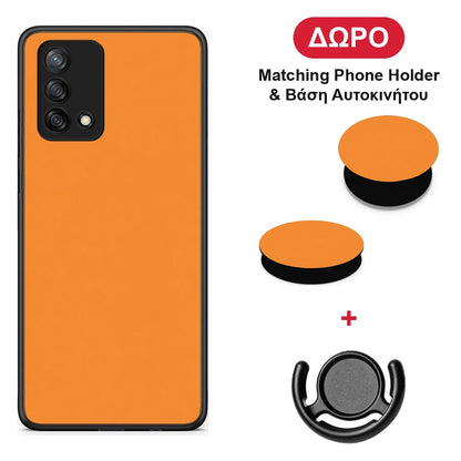 Tangerine Orange - Oppo A74 4G θήκη + Δώρο Phone Holder & Βάση Αυτοκινήτου