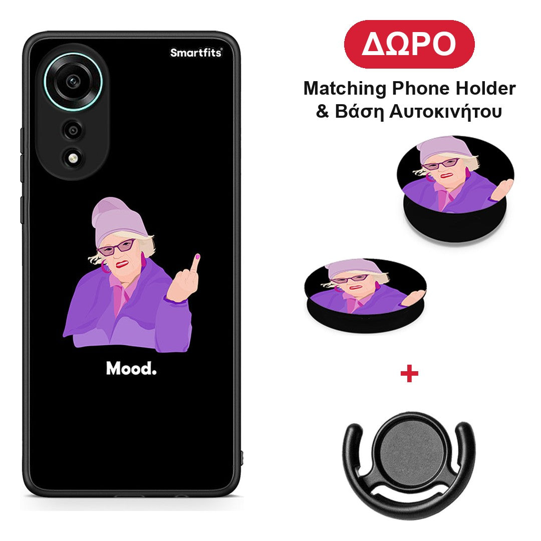 Grandma Mood Black - Oppo A78 4G θήκη + Δώρο Phone Holder & Βάση Αυτοκινήτου