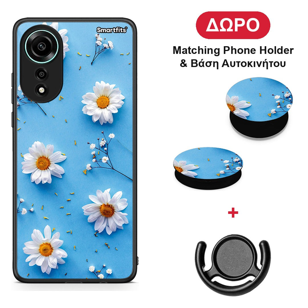 Real Daisies - Oppo A78 4G θήκη + Δώρο Phone Holder & Βάση Αυτοκινήτου