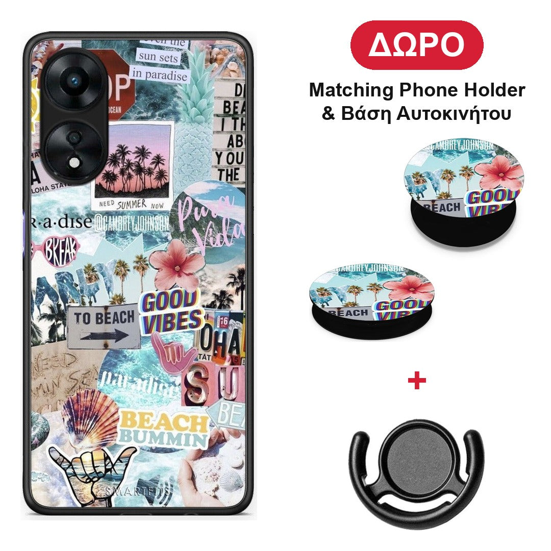 Summer Vibes - Oppo A78 5G θήκη + Δώρο Phone Holder & Βάση Αυτοκινήτου