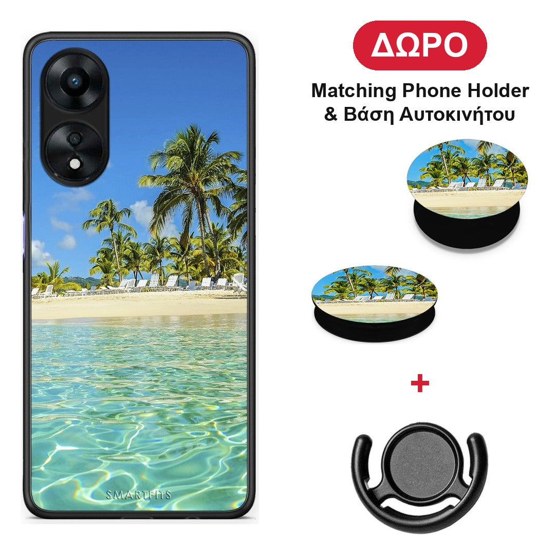 Tropical Vibes - Oppo A78 5G θήκη + Δώρο Phone Holder & Βάση Αυτοκινήτου