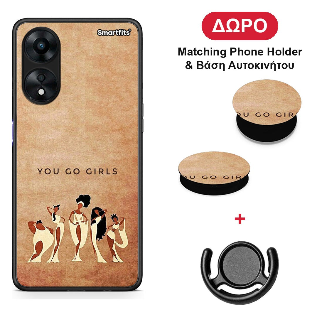 You Go Girl - Oppo A78 5G θήκη + Δώρο Phone Holder & Βάση Αυτοκινήτου
