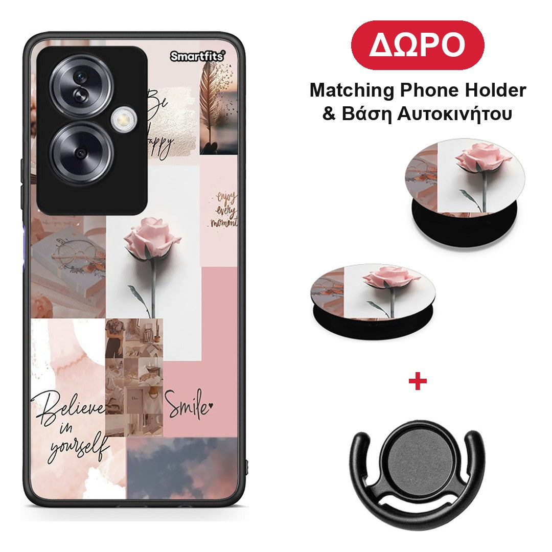 Aesthetic Collage - Oppo A79 / A2 θήκη + Δώρο Phone Holder & Βάση Αυτοκινήτου