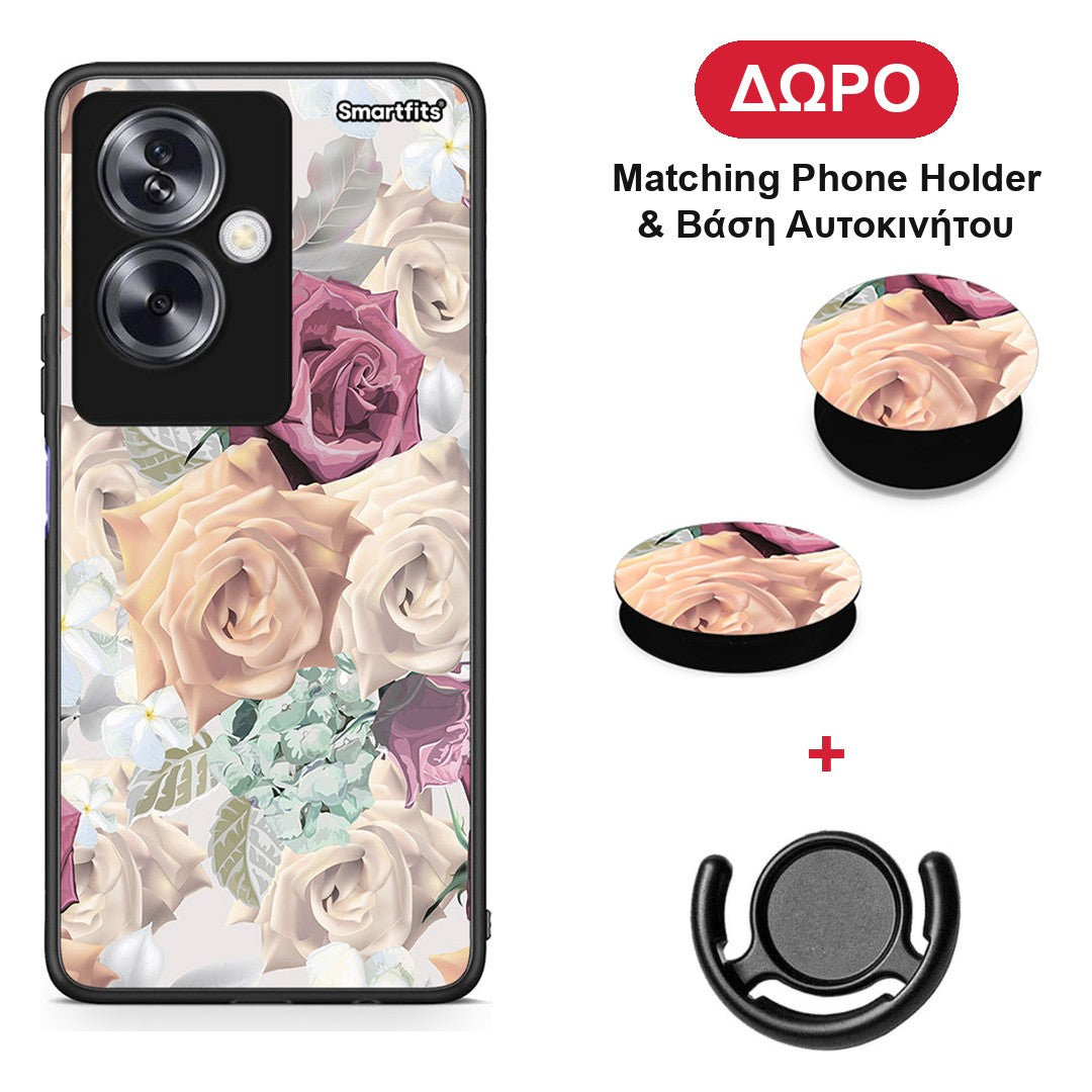 Floral Bouquet - Oppo A79 / A2 θήκη + Δώρο Phone Holder & Βάση Αυτοκινήτου