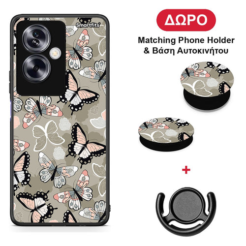 Boho Butterflies - Oppo A79 / A2 θήκη + Δώρο Phone Holder & Βάση Αυτοκινήτου