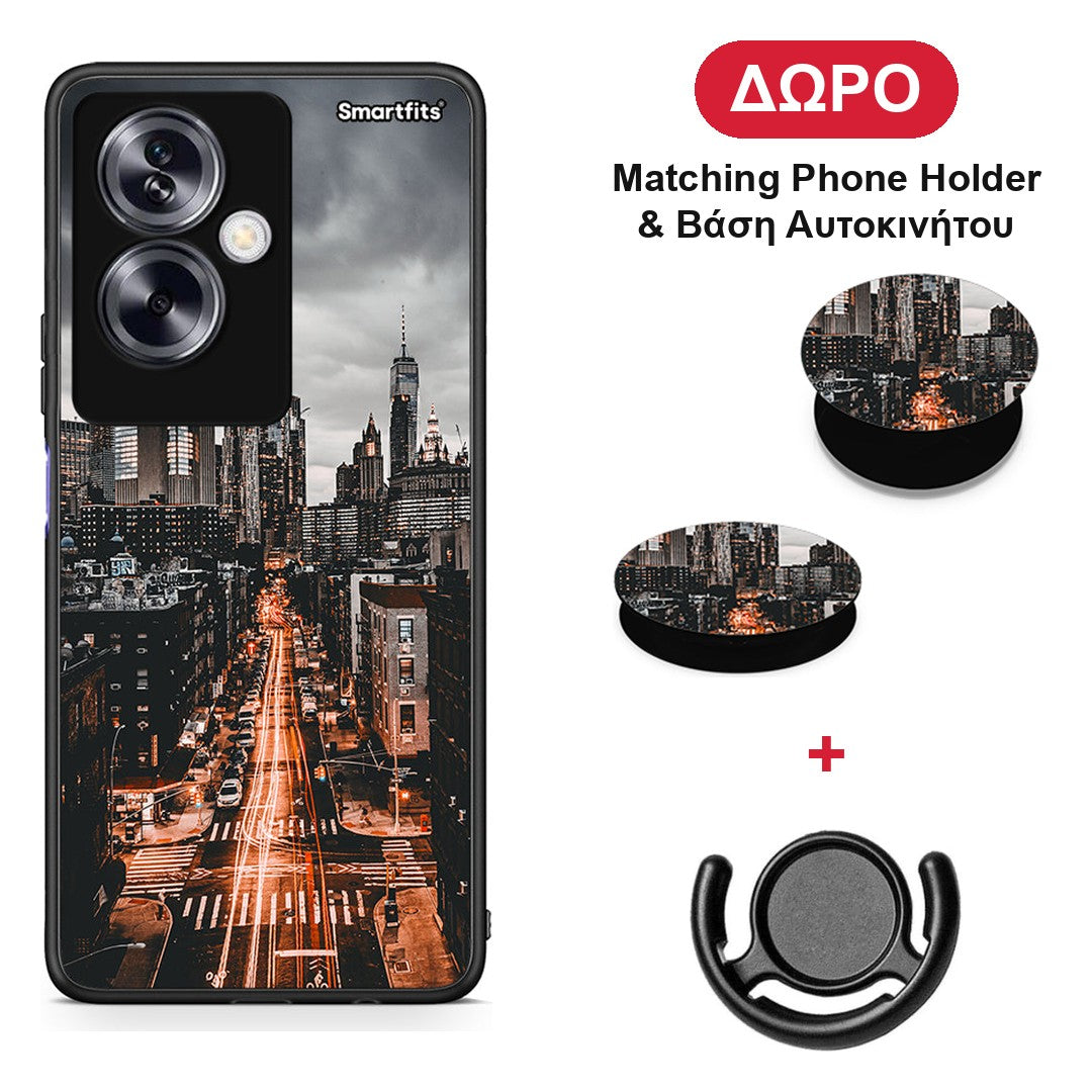 City Lights - Oppo A79 / A2 θήκη + Δώρο Phone Holder & Βάση Αυτοκινήτου