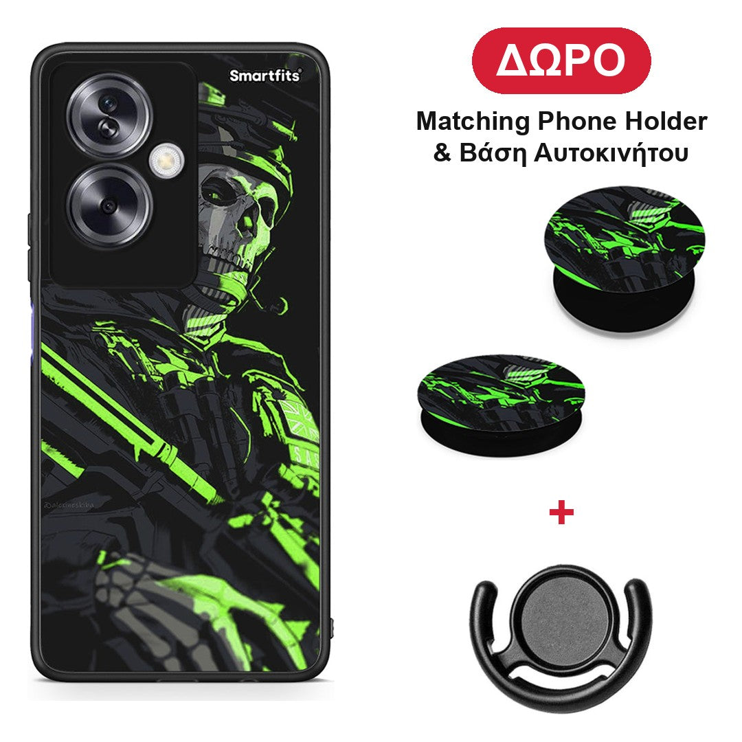 Green Soldier - Oppo A79 / A2 θήκη + Δώρο Phone Holder & Βάση Αυτοκινήτου