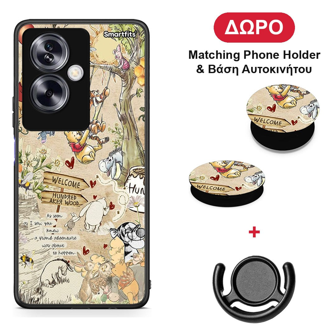 Happy Friends - Oppo A79 / A2 θήκη + Δώρο Phone Holder & Βάση Αυτοκινήτου