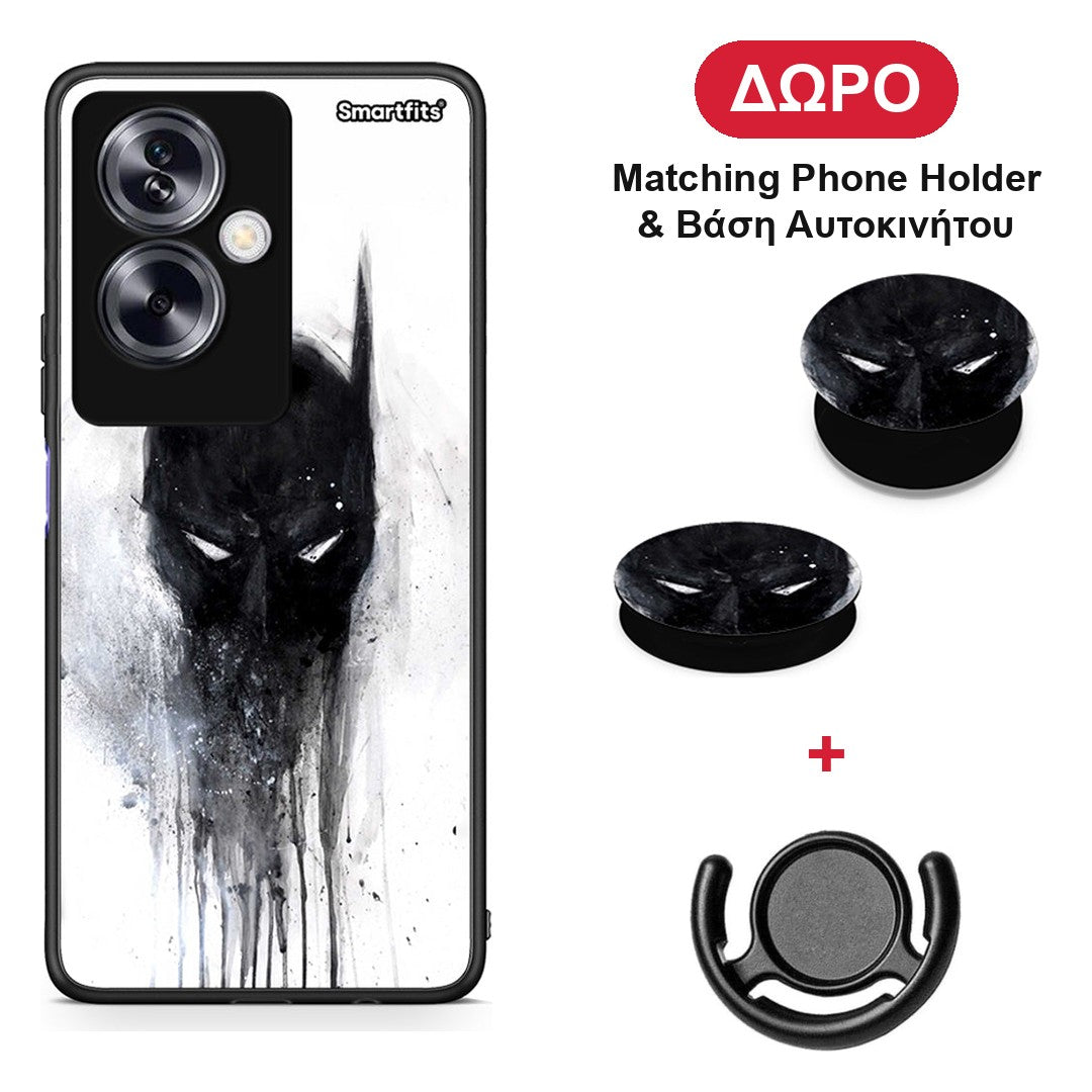 Hero Paint Bat - Oppo A79 / A2 θήκη + Δώρο Phone Holder & Βάση Αυτοκινήτου