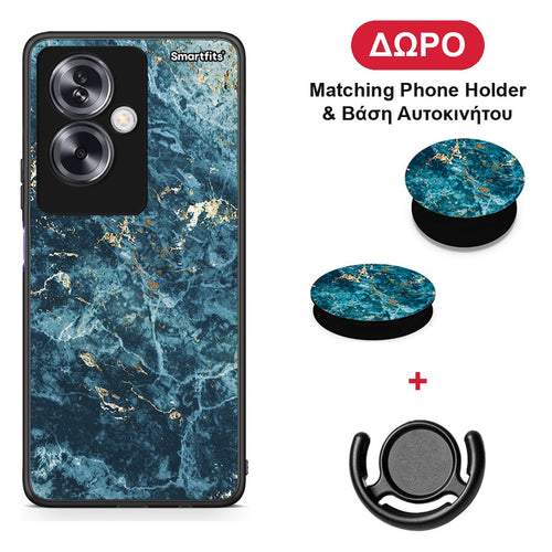 Marble Blue - Oppo A79 / A2 θήκη + Δώρο Phone Holder & Βάση Αυτοκινήτου