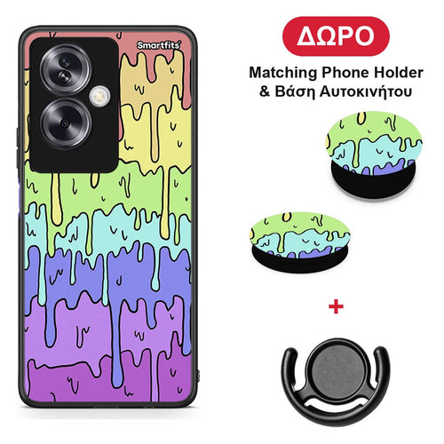 Melting Rainbow - Oppo A79 / A2 θήκη + Δώρο Phone Holder & Βάση Αυτοκινήτου