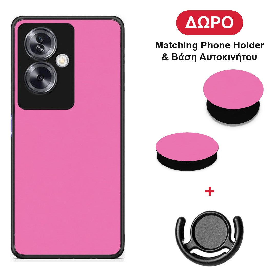 Rose Pink - Oppo A79 / A2 θήκη + Δώρο Phone Holder & Βάση Αυτοκινήτου