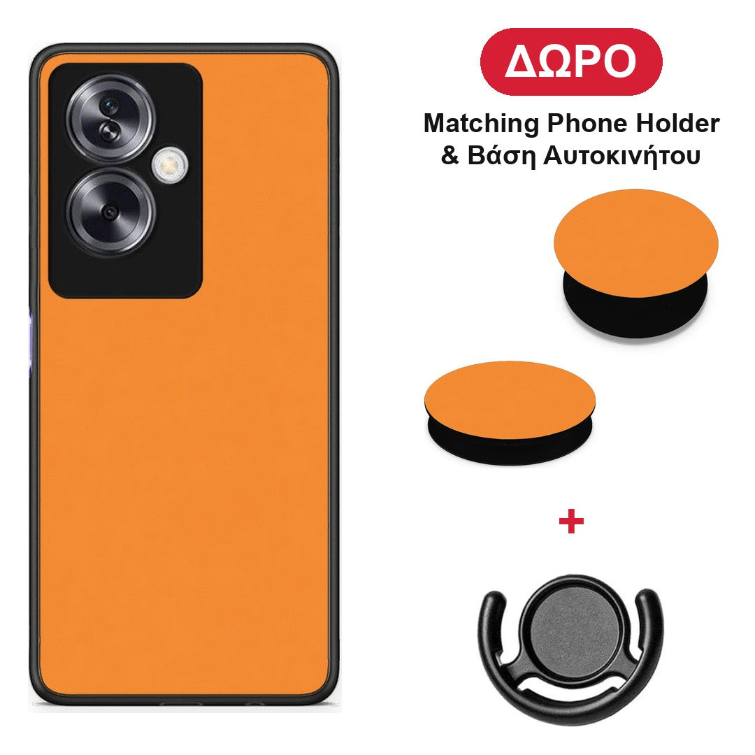 Tangerine Orange - Oppo A79 / A2 θήκη + Δώρο Phone Holder & Βάση Αυτοκινήτου