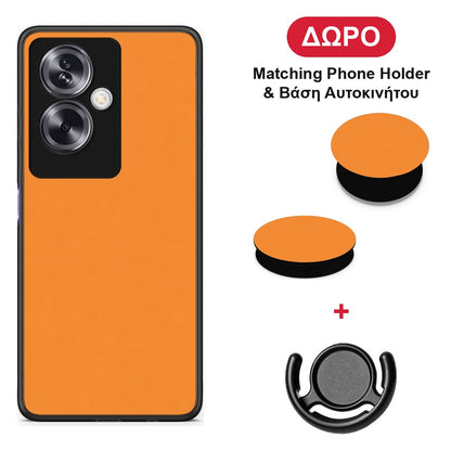 Tangerine Orange - Oppo A79 / A2 θήκη + Δώρο Phone Holder & Βάση Αυτοκινήτου
