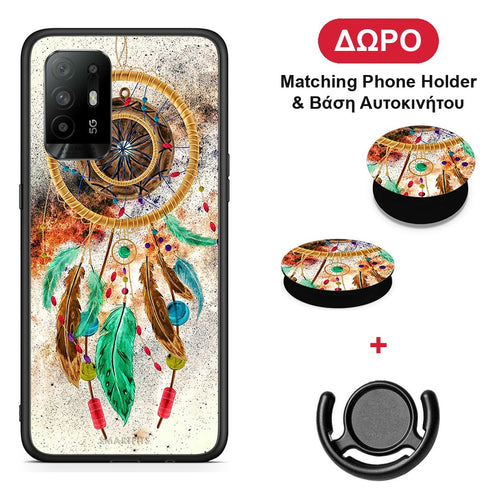 Boho DreamCatcher - Oppo A94 5G / F19 Pro / Reno5 Lite θήκη + Δώρο Phone Holder & Βάση Αυτοκινήτου