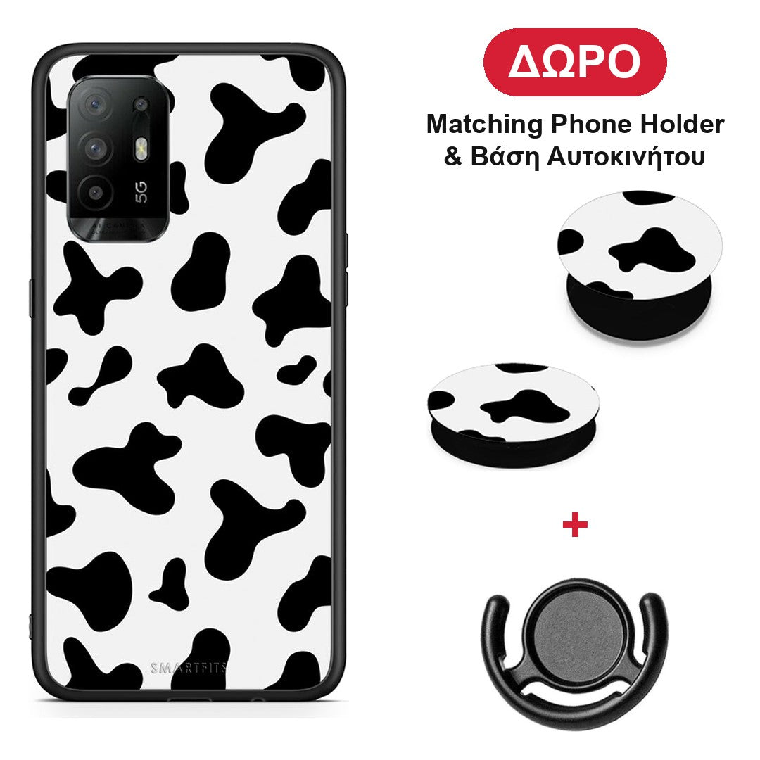 Cow Print - Oppo A94 5G / F19 Pro / Reno5 Lite θήκη + Δώρο Phone Holder & Βάση Αυτοκινήτου