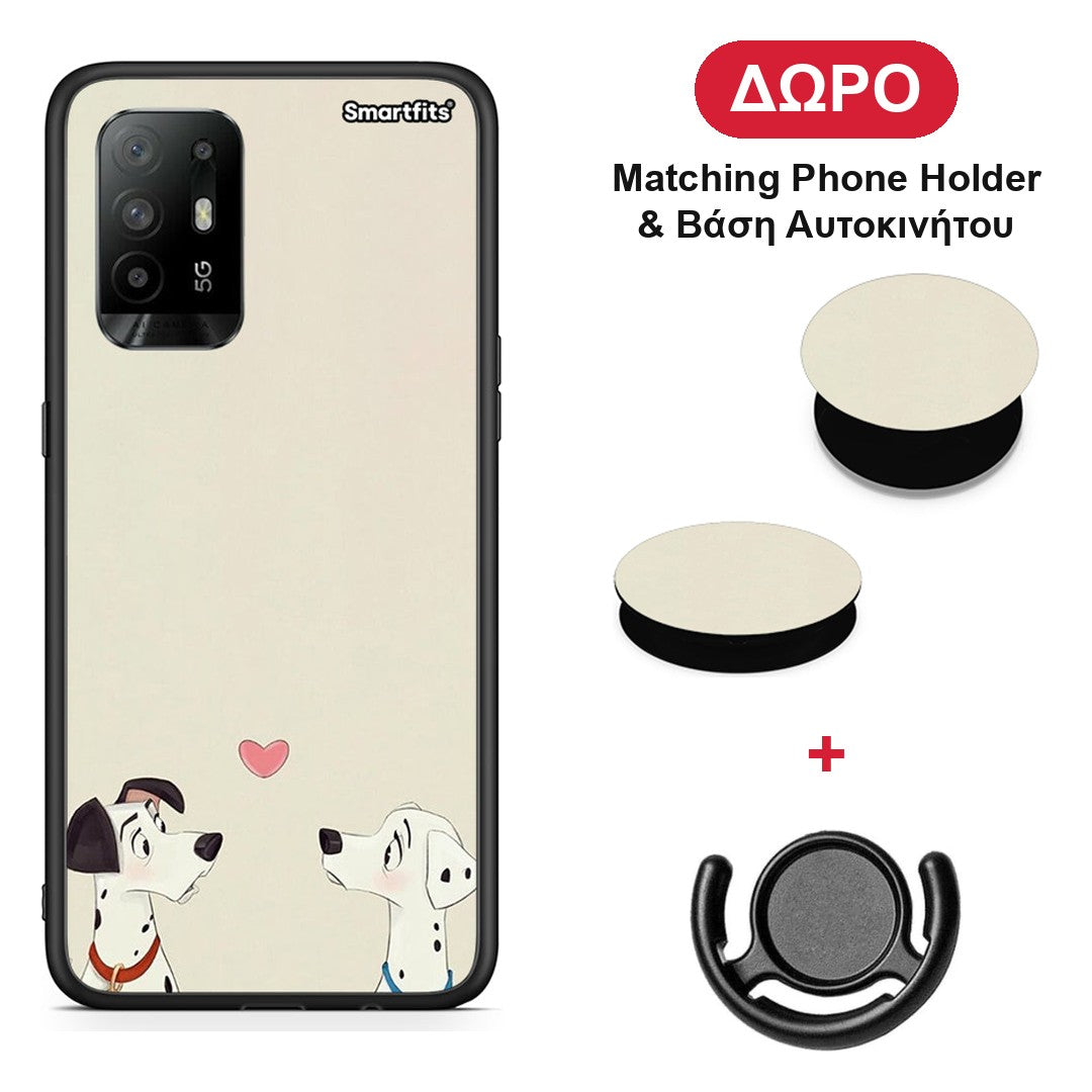 Dalmatians Love - Oppo A94 5G / F19 Pro / Reno5 Lite θήκη + Δώρο Phone Holder & Βάση Αυτοκινήτου