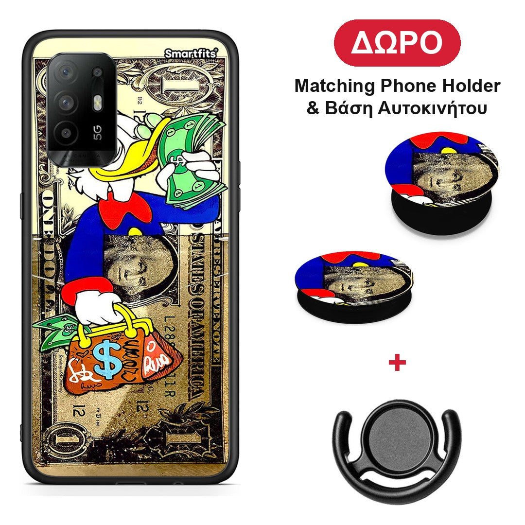 Duck Money - Oppo A94 5G / F19 Pro / Reno5 Lite θήκη + Δώρο Phone Holder & Βάση Αυτοκινήτου