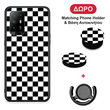 Geometric Squares - Oppo A94 5G / F19 Pro / Reno5 Lite θήκη + Δώρο Phone Holder & Βάση Αυτοκινήτου