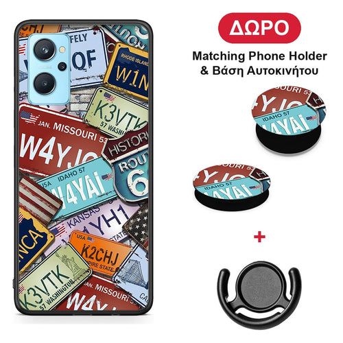 Car Plates - Oppo A96 θήκη + Δώρο Phone Holder & Βάση Αυτοκινήτου