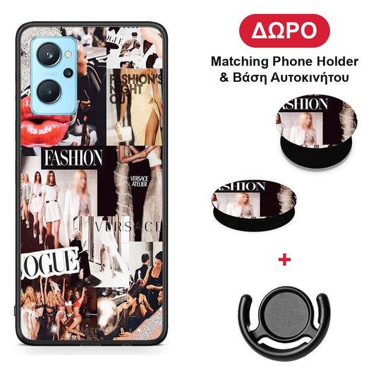 Collage Fashion - Oppo A96 θήκη + Δώρο Phone Holder & Βάση Αυτοκινήτου