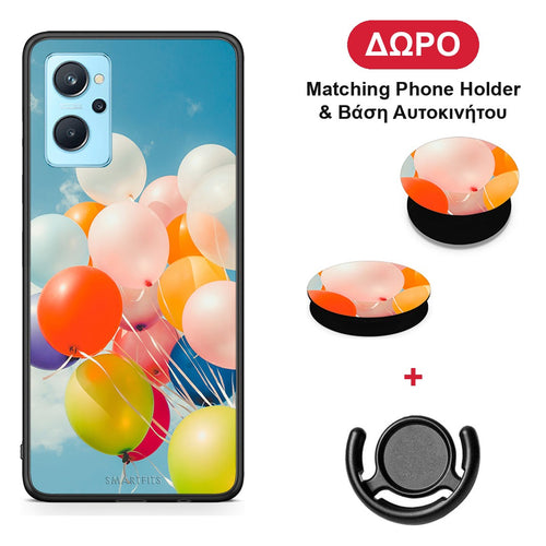 Colorful Balloons - Oppo A96 θήκη + Δώρο Phone Holder & Βάση Αυτοκινήτου