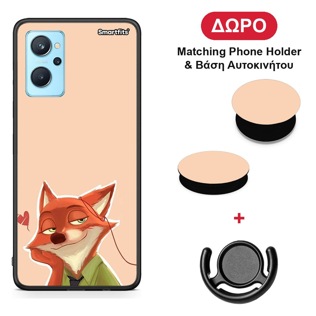 Nick Wilde And Judy Hopps Love 1 - Oppo A96 θήκη + Δώρο Phone Holder & Βάση Αυτοκινήτου