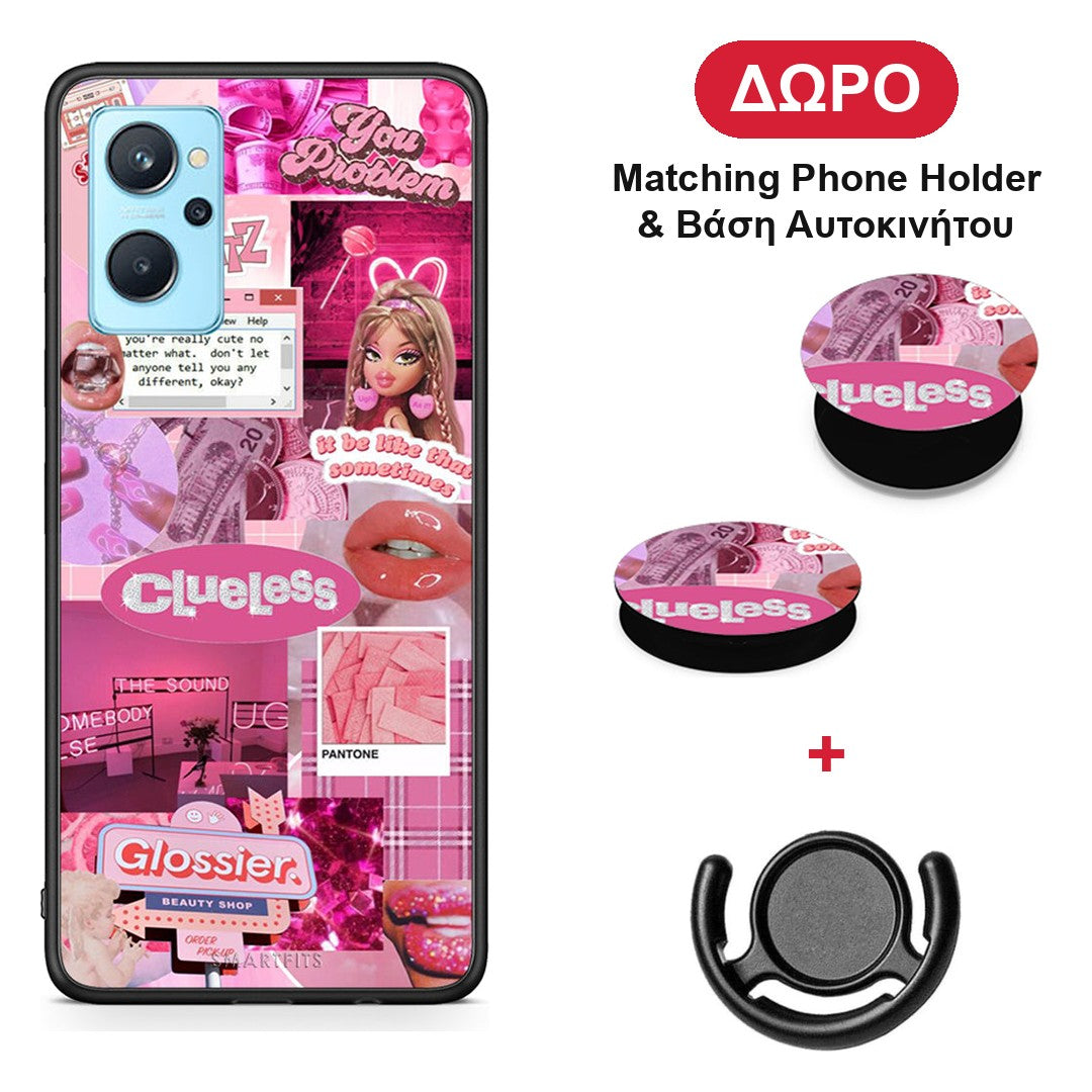 Pink Love - Oppo A96 θήκη + Δώρο Phone Holder & Βάση Αυτοκινήτου