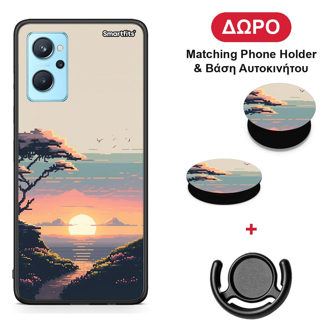 Pixel Sunset - Oppo A96 θήκη + Δώρο Phone Holder & Βάση Αυτοκινήτου