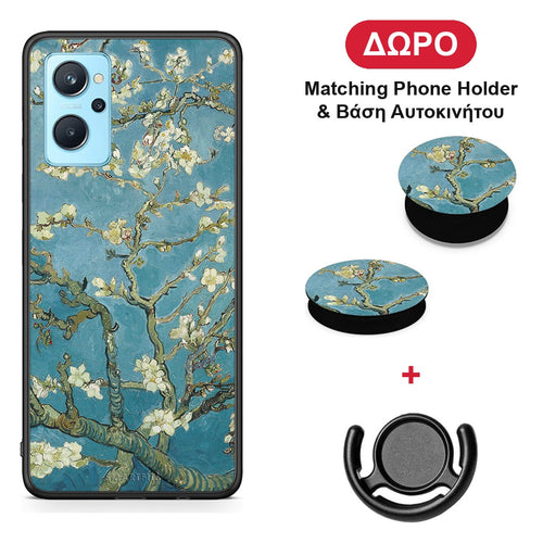 White Blossoms - Oppo A96 θήκη + Δώρο Phone Holder & Βάση Αυτοκινήτου