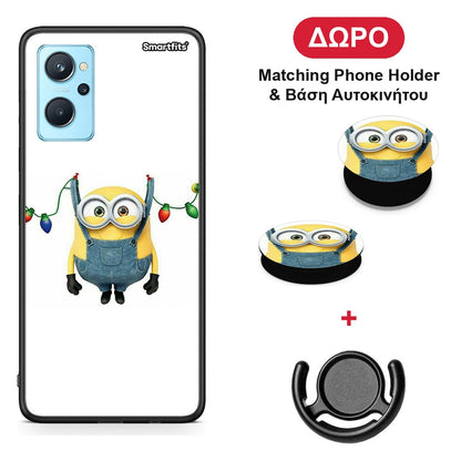 Xmas Minion Lights - Oppo A96 θήκη + Δώρο Phone Holder & Βάση Αυτοκινήτου