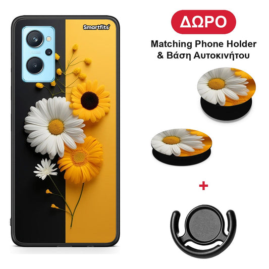 Yellow Daisies - Oppo A96 θήκη + Δώρο Phone Holder & Βάση Αυτοκινήτου