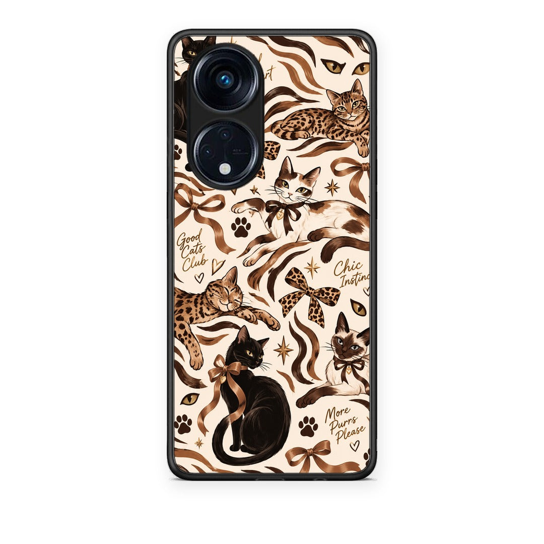 Θήκη Oppo A98 Wild Cats and Animal Print Collage από τη Smartfits με σχέδιο στο πίσω μέρος και μαύρο περίβλημα | Oppo A98 Wild Cats and Animal Print Collage case with colorful back and black bezels